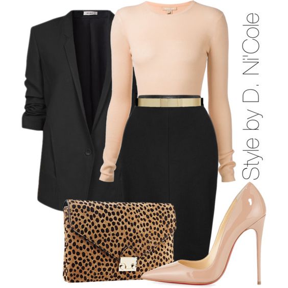 Black Blazer and Pale Pink Pumps