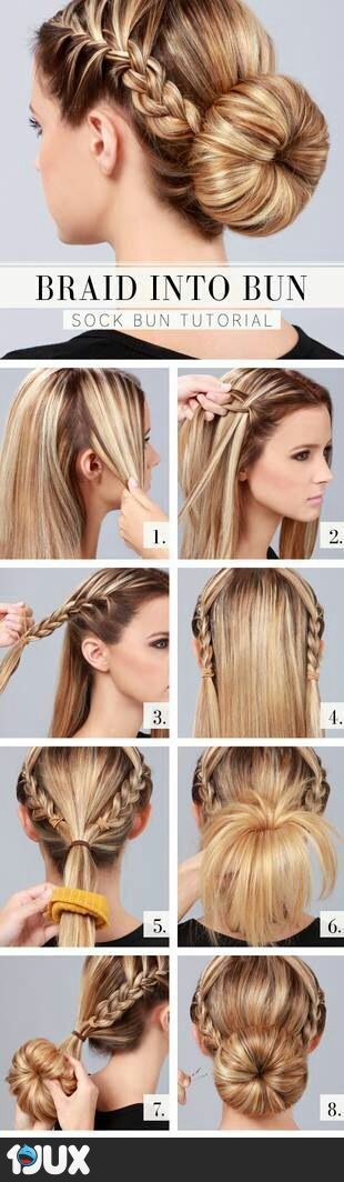 Braid Into Bun Hairstyle Tutorial