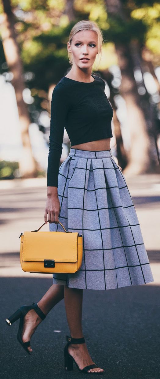 Crop Top and Plaid Skirt