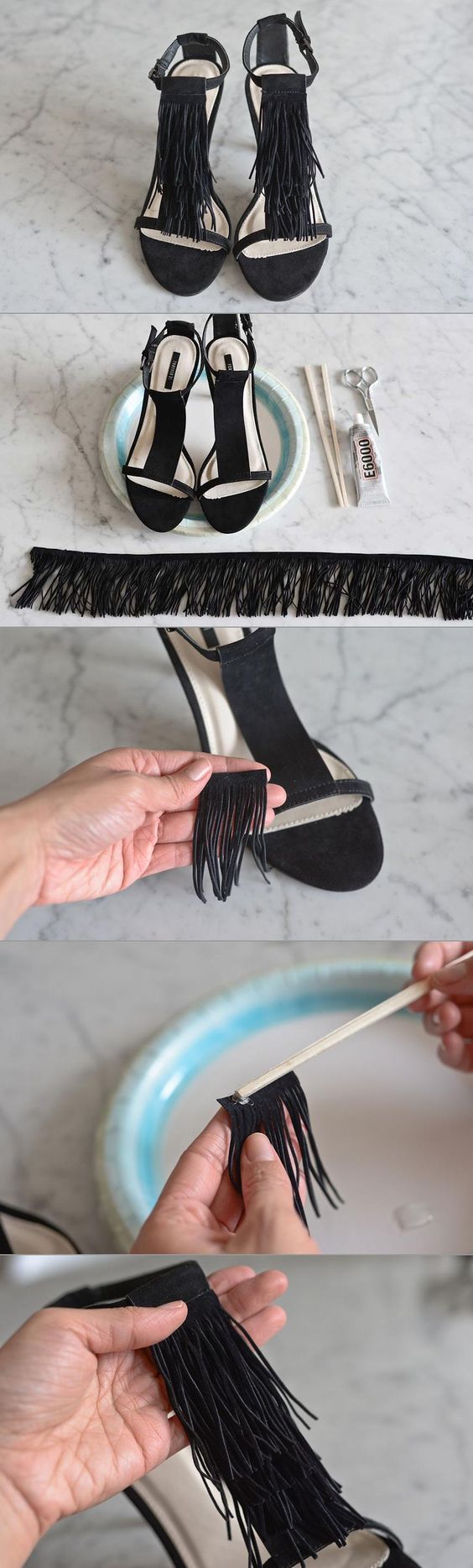 DIY Fringed Heels Idea