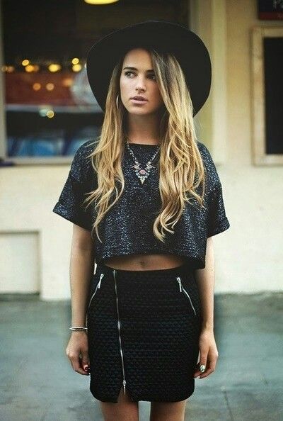 Glitter Crop Top and Skirt