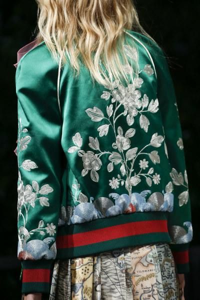 Gucci Spring 2016 Silk Bomber Jacket