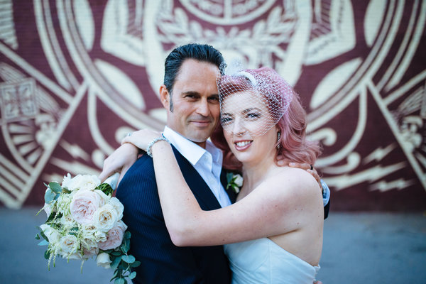 Pastel Pink Wedding Hairstyle