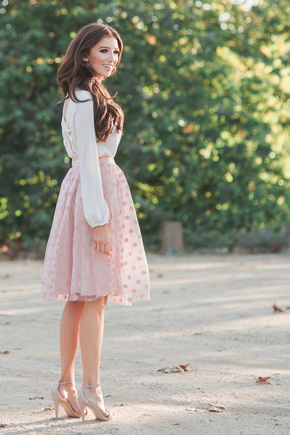 Pink Polka Dot Skirt