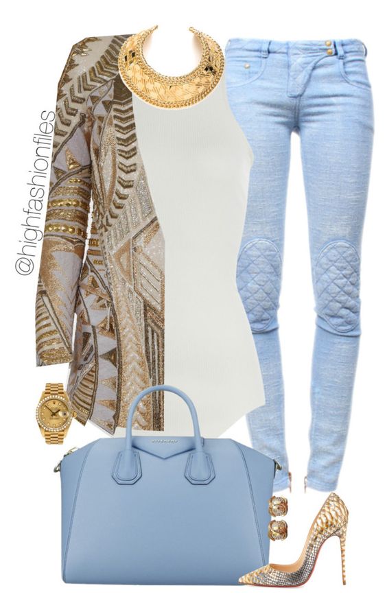 Print Coat and Serenity Blue Bag