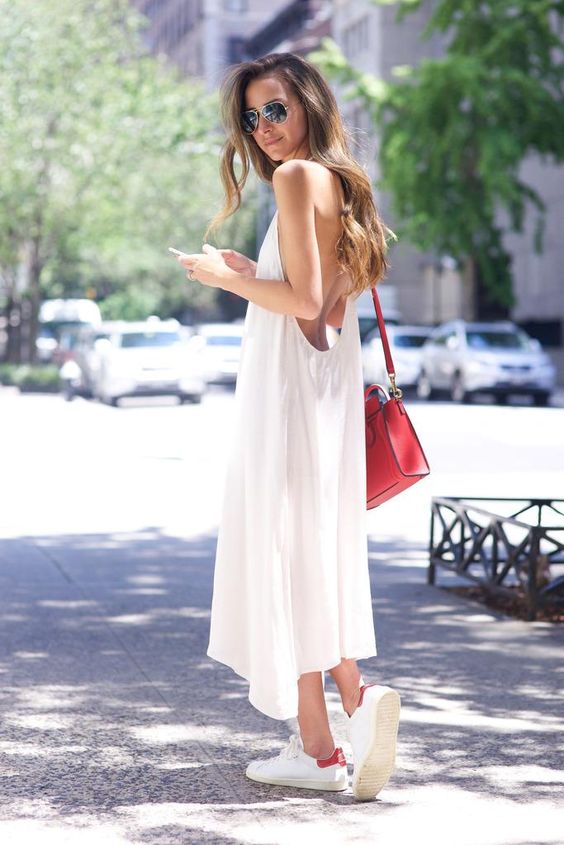 Slip Dress and Sneakers