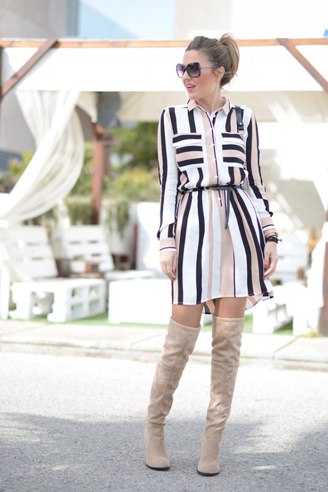 Striped Shirt Dress