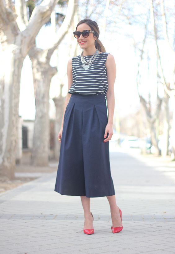 Striped Top and Culottes