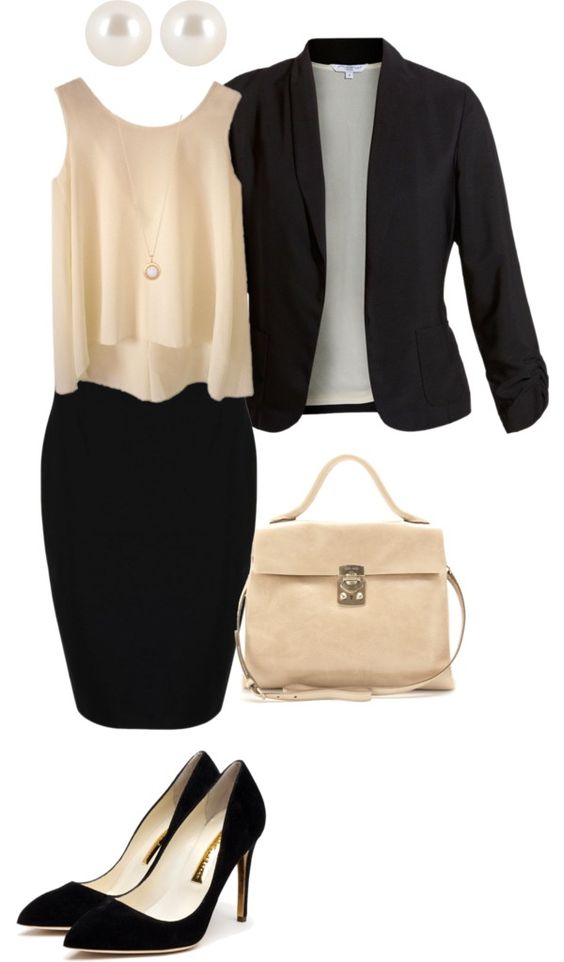 Tank Top, Pencil Skirt and Blazer