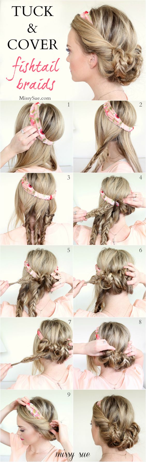 Tuck Fishtail Braid Hairstyle