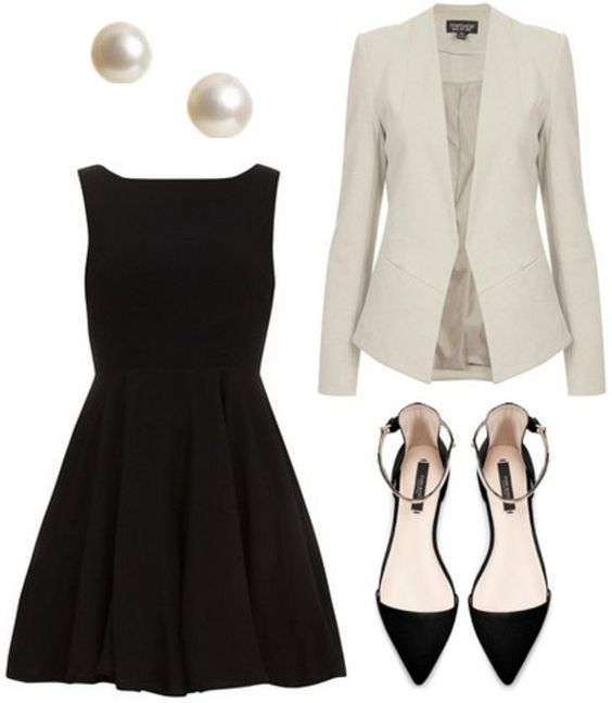 White Coat and Black Dress