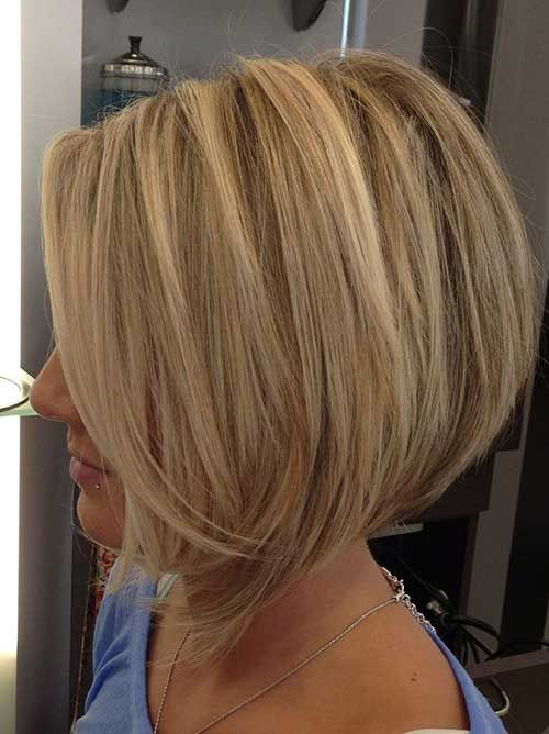 Blonde Short Stacked Bob