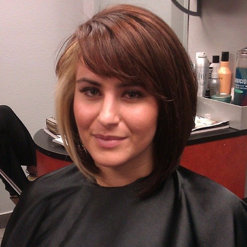 Brown Bob with Side Part