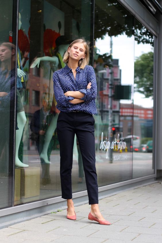 Button-up Shirt and Flats