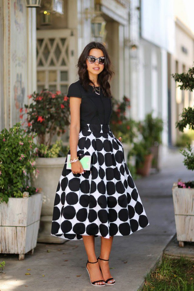 Patterned Midi Skirt