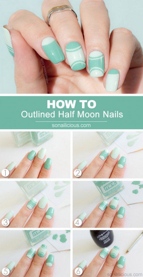 Half Moon Nail Design Tutorial