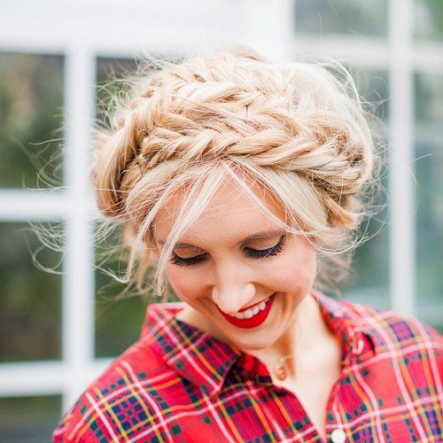 Messy Crown Braid