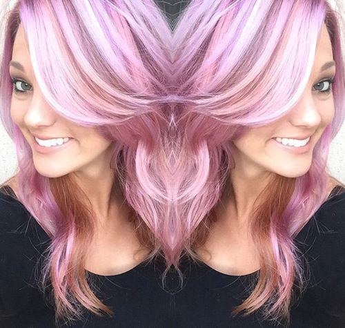 Pale Pink Wavy Hair