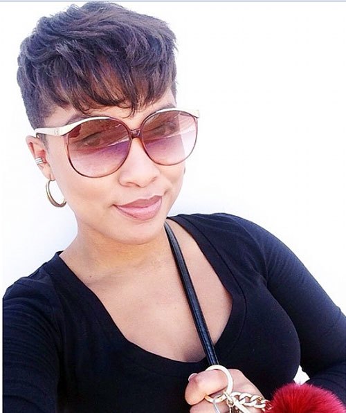 African American Pixie Cut With Bangs