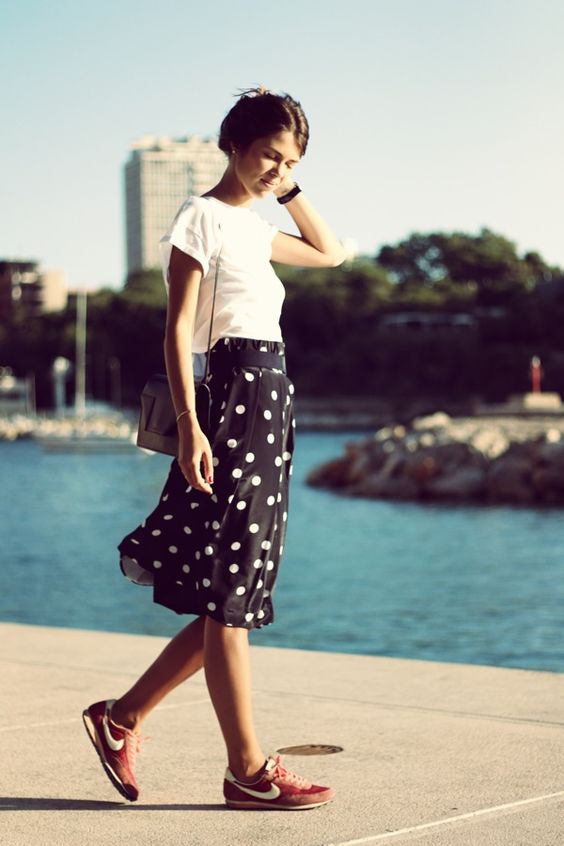 Polka Dot Skirt and Sneaker