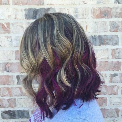 Blonde And Purple Short Hair