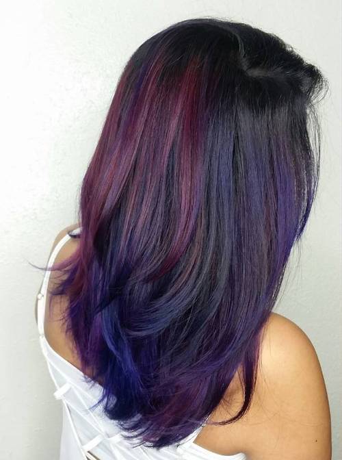 22 Sassy Purple Highlighted Hairstyles (for Short, Medium ...