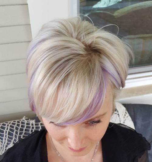 Short Hair with Purple Highlights