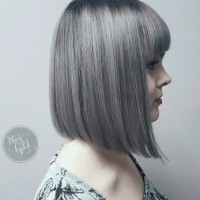 Sliver Bob with Blunt Bangs
