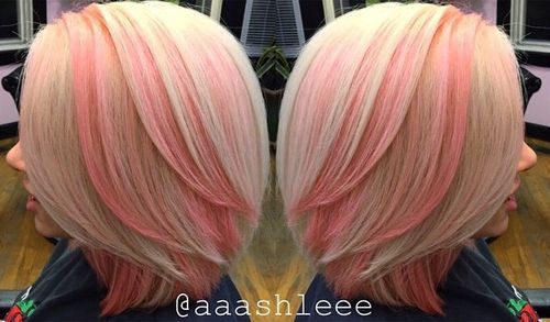 Sliver and Pink Hairstyle