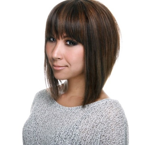 Stacked Bob Haircut With Bangs