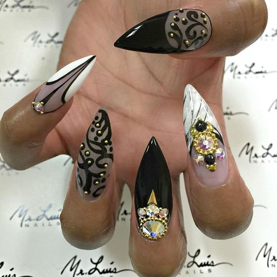 20 Magnificent Stone Nail Art Designs - Pretty Designs