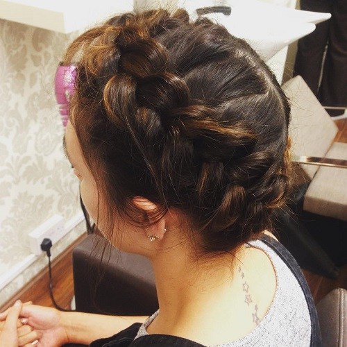 Stylish Dutch Crown Braid