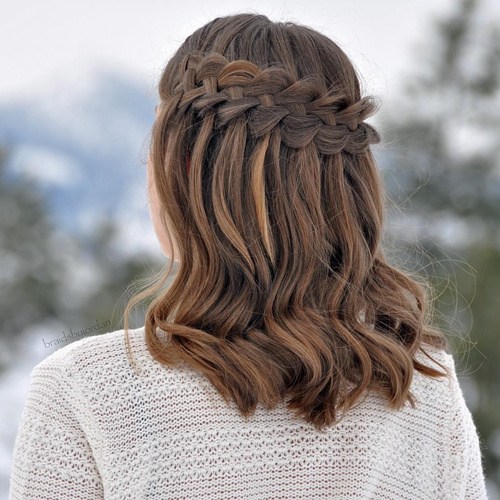 20 Pretty Cute Waterfall Hairstyles for Girls