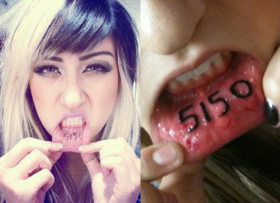 Allison Green lip tattoos
