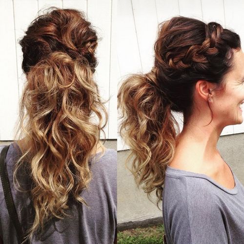 Braided Ponytail for Curly Hair