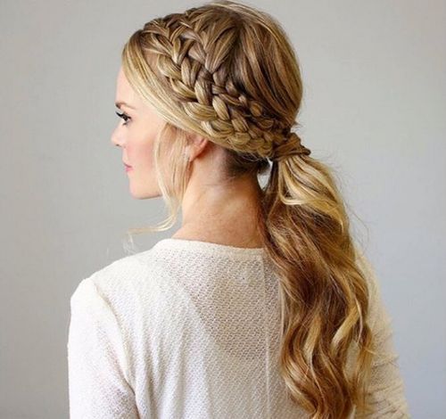 Double Side Braid for Ponytail