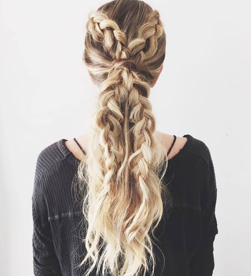Ponytail with Double Braids