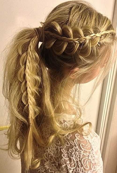 Ponytail with French Braids