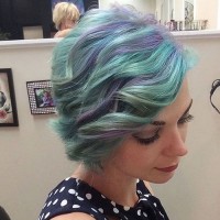 Short Purple and Teal Hair