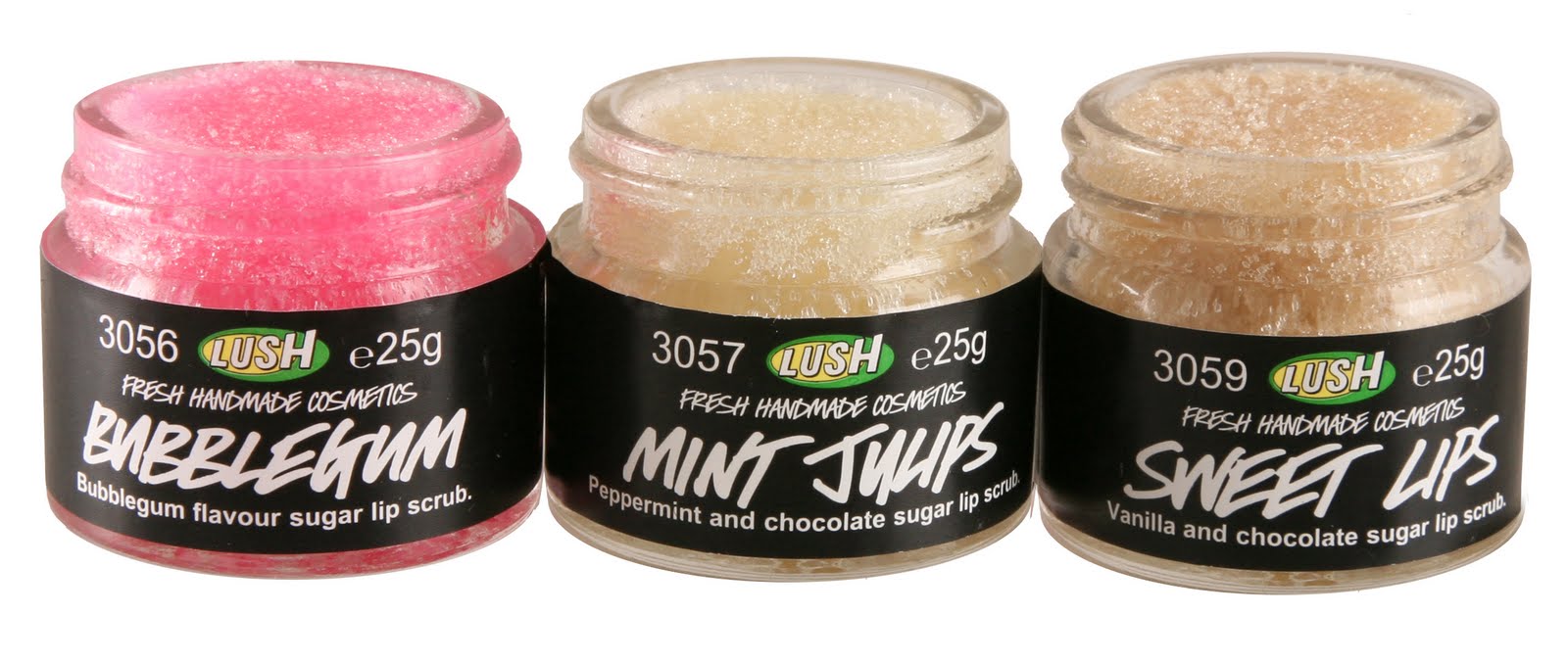 lush lip scrubs, sugar lips, mint julip,sweet lips, bubblegum