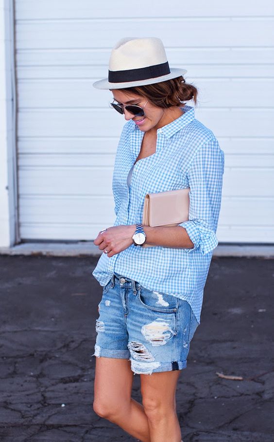 Boyfriend Shirt and Ripped Jeans via