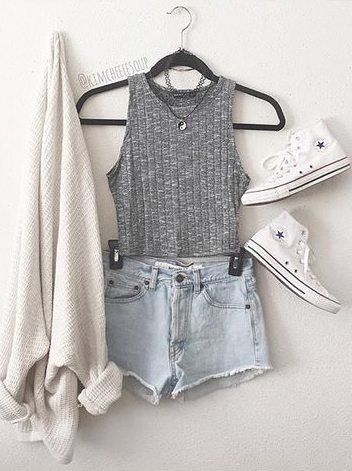 Grey Vest and Shorts via