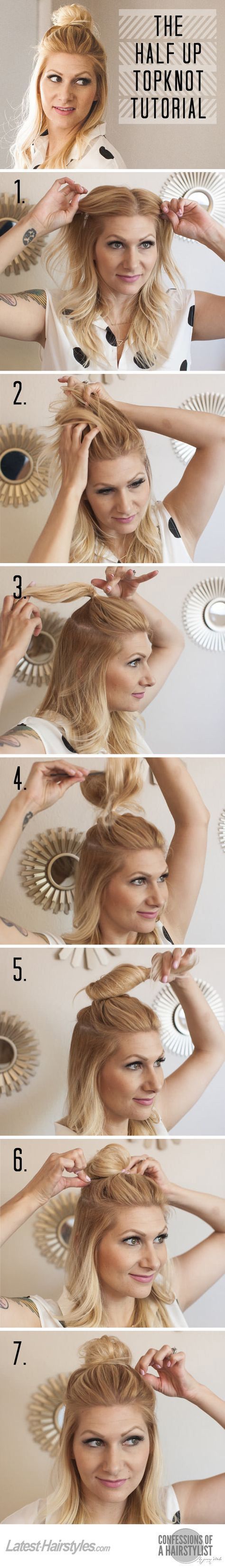 Half up Top Knot via