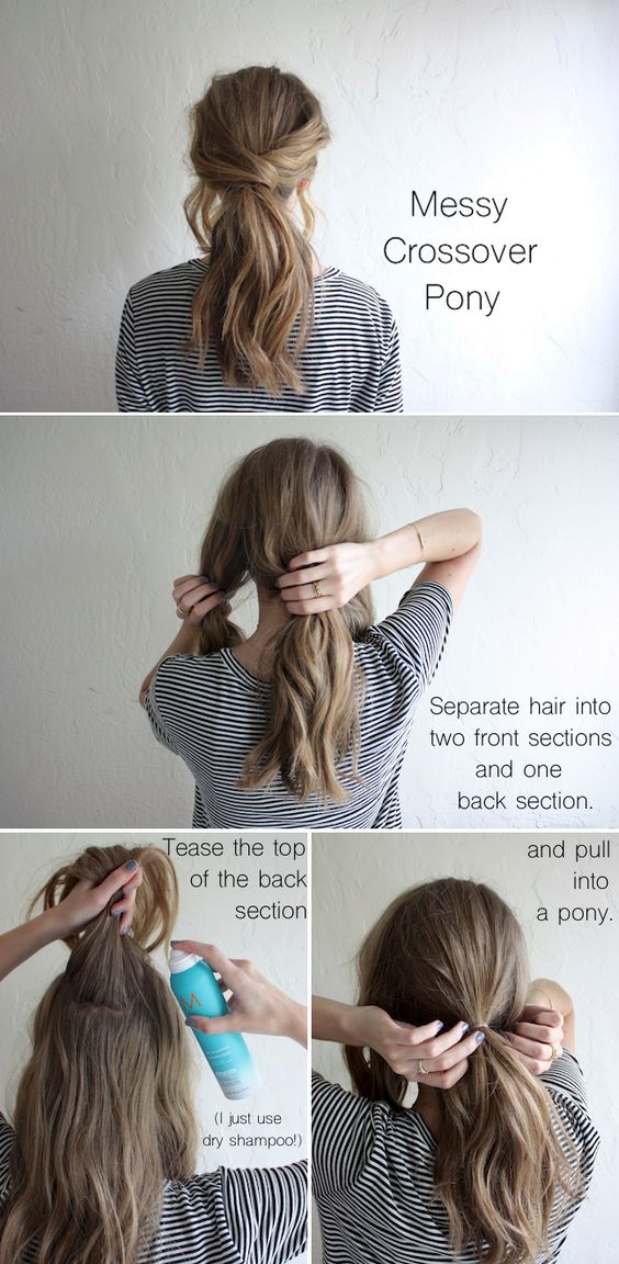 Messy Crossover Ponytail