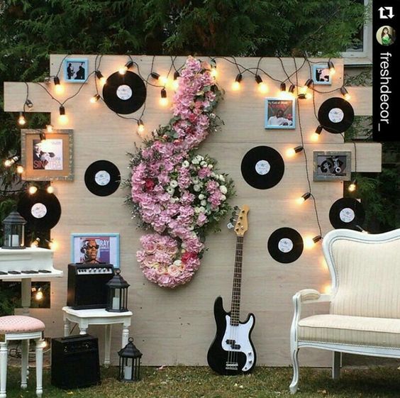 Music Theme Wedding Backdrop via