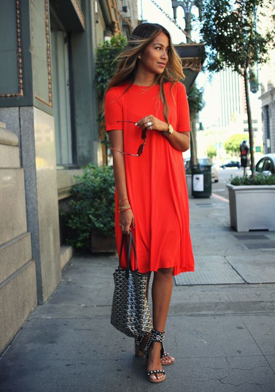 Red T-shirt Dress via