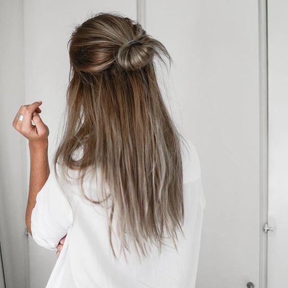 Straight Hair with Bun via