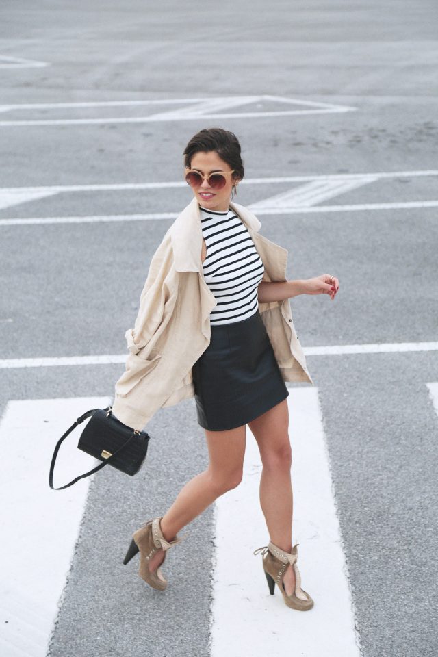 Tank Top and Black Mini Skirt via