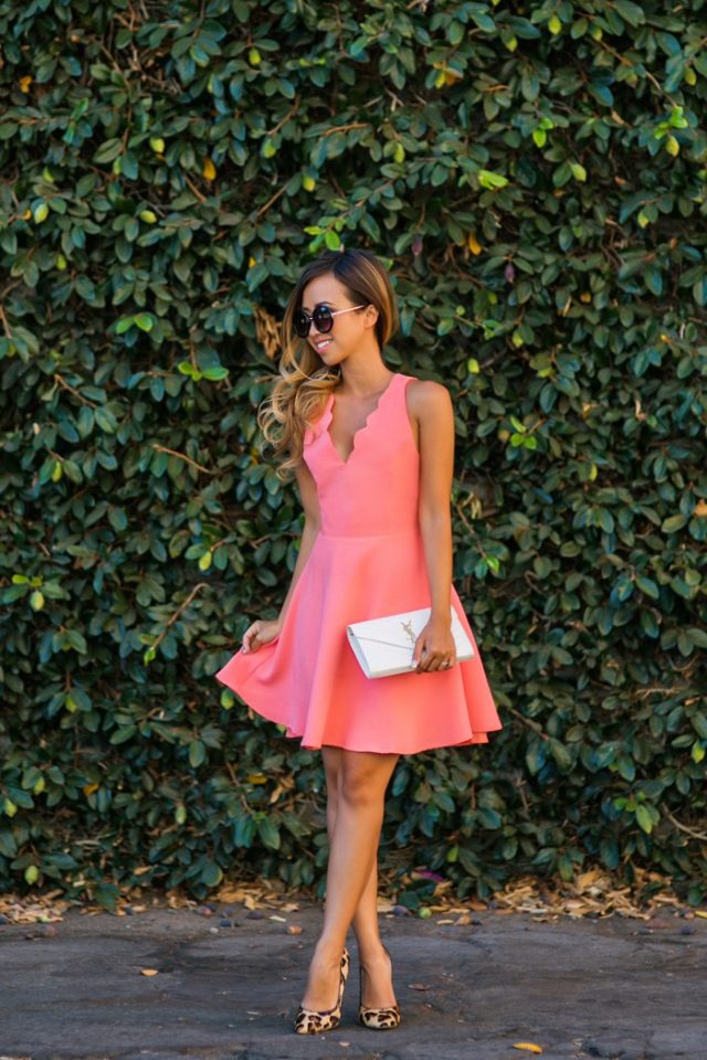 V-neck Scalloped Dress via