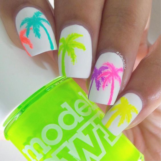 White Base and Neon Palm Threes via